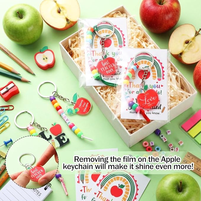 Suncalla 984 Pcs 24 Set Teacher Keychain Making Kit Teacher Charm Gifts | DIY - Image 4