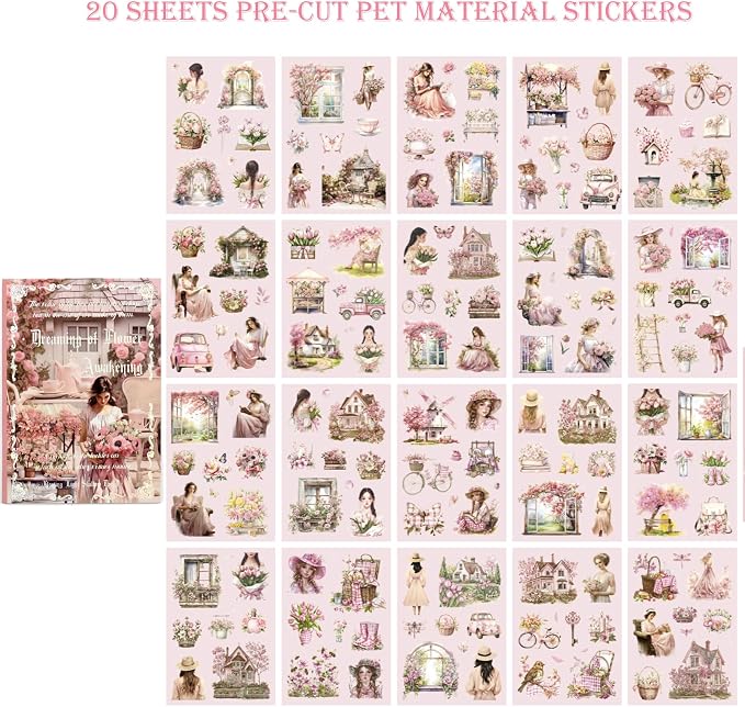 Scrapbooking Stickers 20 Sheets Pre-Cut 120 Pet Stickers People Sticker Books - Image 4