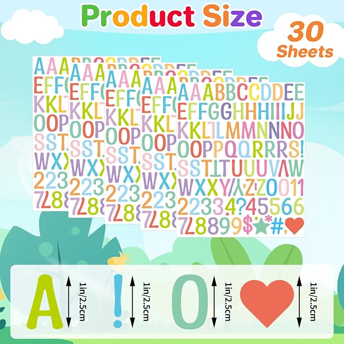 Letter Stickers 1 inch, Self-Adhesive Vinyl Waterproof ABC Letter Stickers - Image 2