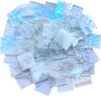 ILLUCKAI 2.2lb Iridescent Clear Stained Glass Scraps Sheets, Irregular Mosaic - Image 4