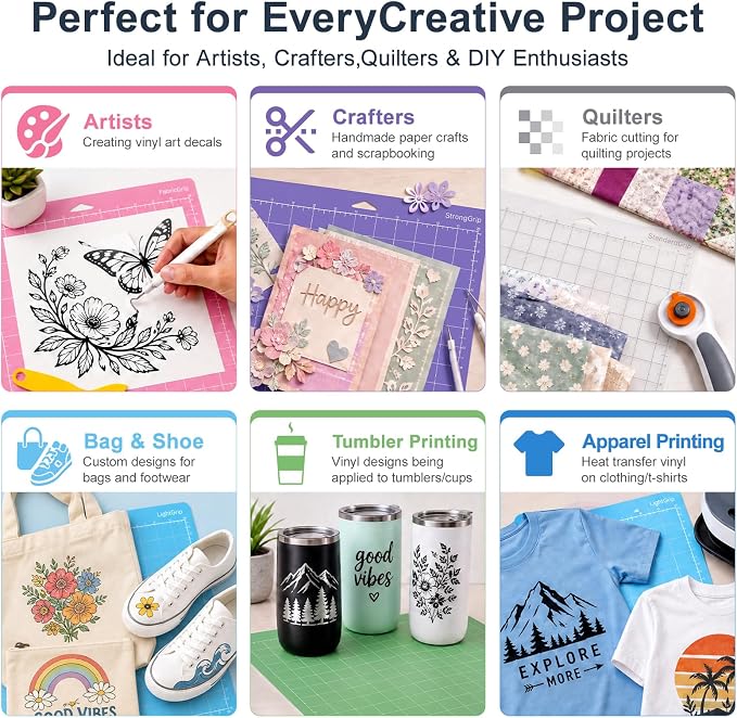 Cutting Mats 12x12 for Cricut, 4 Pack Variety Grip - Image 7