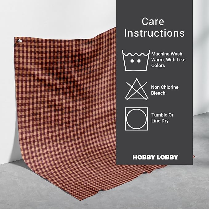 Hobby Lobby Wine & Tan Homespun Basic Check Cotton Fabric, 2 Yards | Precut - Image 4