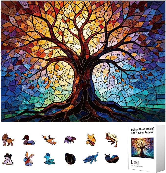300pcs Wooden Puzzles for Adults Unique Animal Shaped Pieces Colorful Funny by Unknown