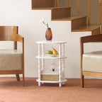 MaxSmeo White Side Table, 3-Tier Small Oval End Table, Modern Night Stand Wood - Image 2
