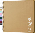 Scrapbook 12x12 Inch DIY Scrapbook Album Hardcover Kraft Paper 100 pages/50 by Hiwhy