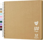 Scrapbook 12x12 Inch DIY Scrapbook Album Hardcover Kraft Paper 100 pages/50 by Hiwhy
