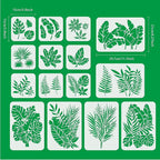 ORIGACH 15 Pieces Tropical Leaf Stencil Reusable Fern Leaves Monstera Palm Leaf - Image 3