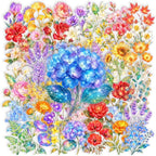 50 Pcs Clear Flowers Aesthetic Stickers - Image 3
