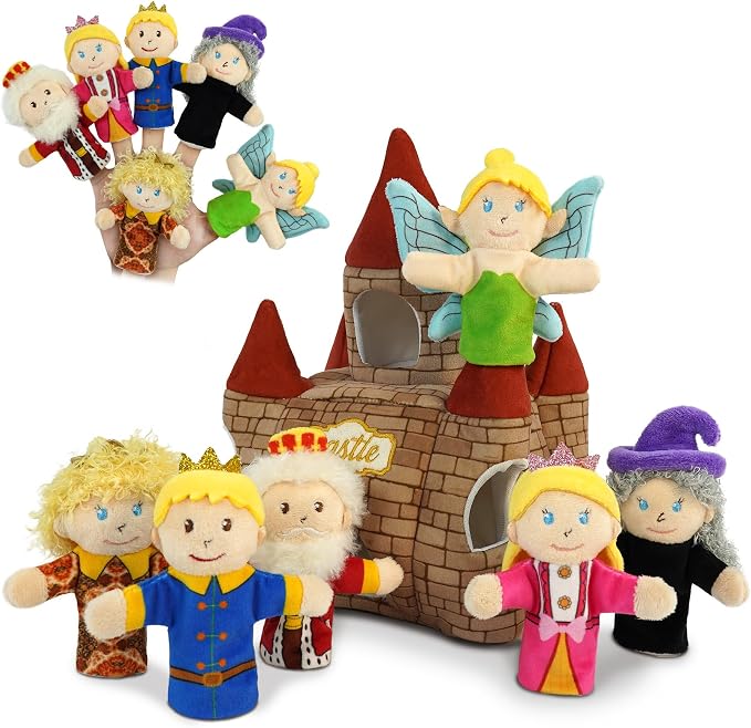 7 Pcs Fairy Tale Finger Puppets Set, 4 inch Fairy Tale Member Soft Plush Hand by JUSTQUNSEEN