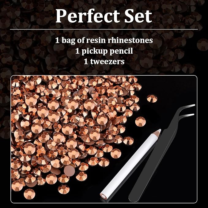 2500pcs 5mm Resin Rhinestones Bulk, Champagne Flatback Round Jelly Rhinestones - Image 6