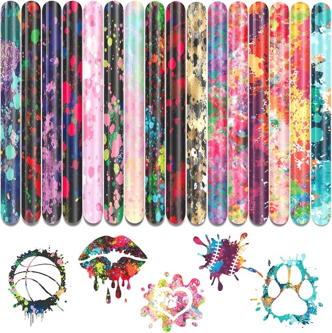 Tintnut Paint Splatter Heat Transfer Vinyl, stretch washable, works by Tintnut