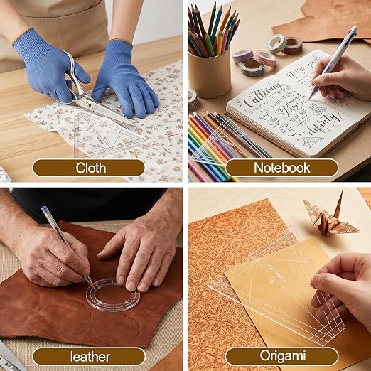10 Pcs Quilting Templates, Reusable Acrylic Quilting Rulers Set - Image 6