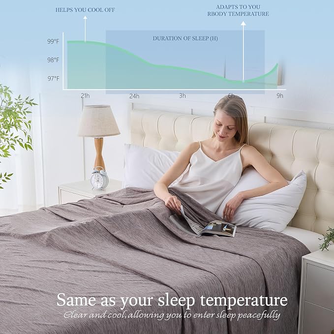 Cooling Blanket Throw Size, Cold Blanket Thin Lightweight Breathable Soft - Image 3
