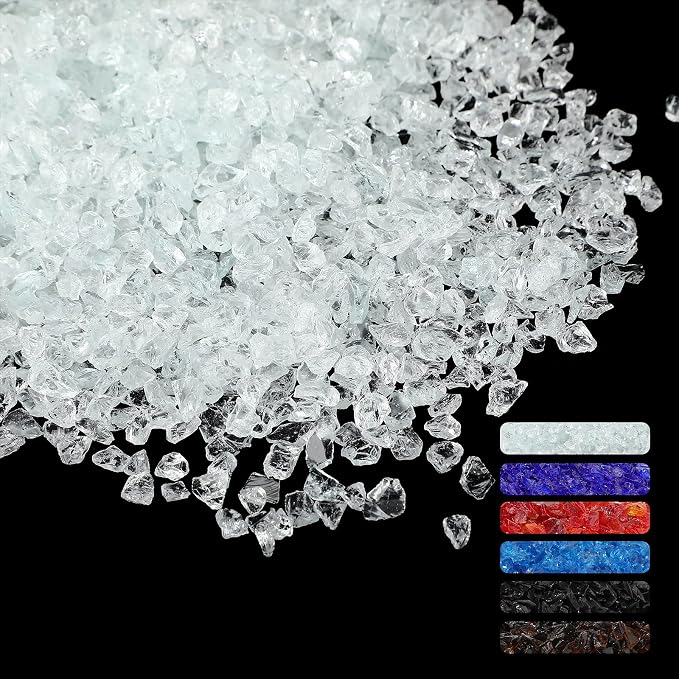 1.5 lb Glass Gravel Stone 3-6 mm Glitter Gravel Stone Luster Reflective by Patelai
