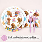 96 Pcs Golden Doodle Birthday Party Decorations Puppy Dog Birthday Plates and - Image 2