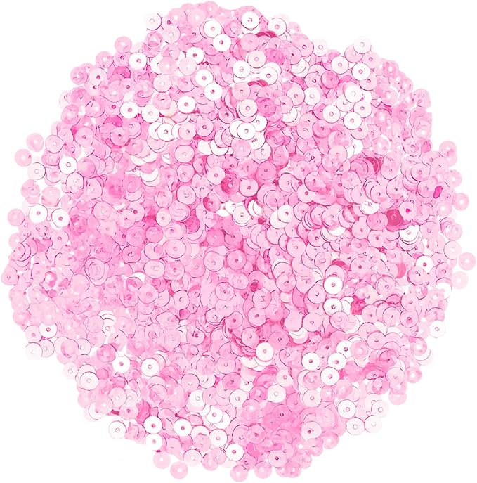 Mandala Crafts 6mm Flat Round Pink Sequins - Image 2