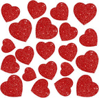 JarThenaAMCS 45Pcs Valentine' s Day Heart Cutouts Red Pink Glitter Heart Shaped by JarThenaAMCS