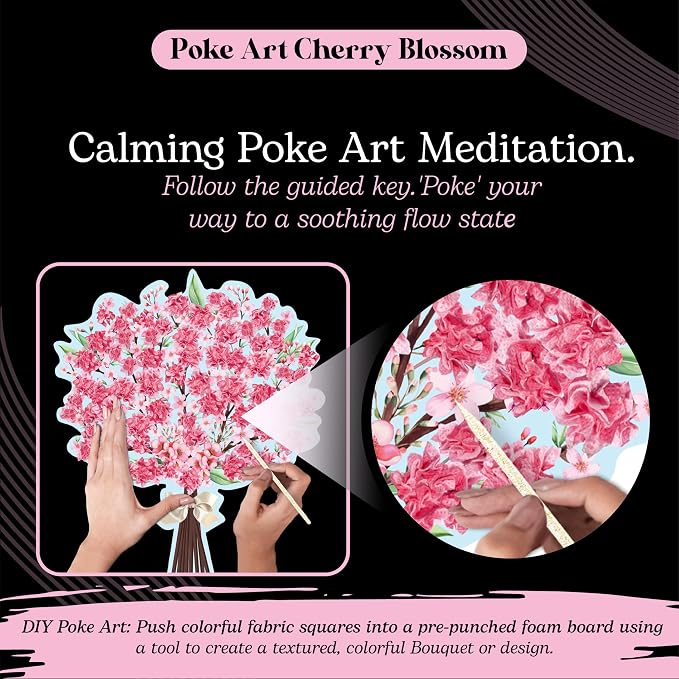 Unwynd Poke Art Cherry Blossom Flower Bouquet | Mess-Free Arts and Crafts - Image 3