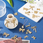 FASHEWELRY Alloy Bowknot Charms Links Golden Bow Tie Connector Charms Metal Bow - Image 3