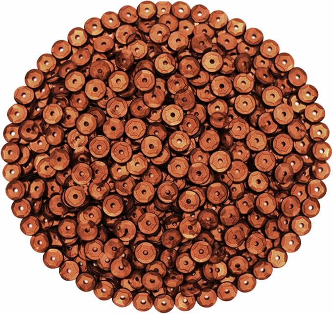 Mandala Crafts 6mm Cup Holographic Brown Sequins - Image 2