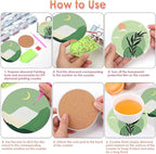 ijbnhd 8 Pcs Leaf Diamond Art Coasters Kit, Diamond Painting Coasters | Leaf - Image 7