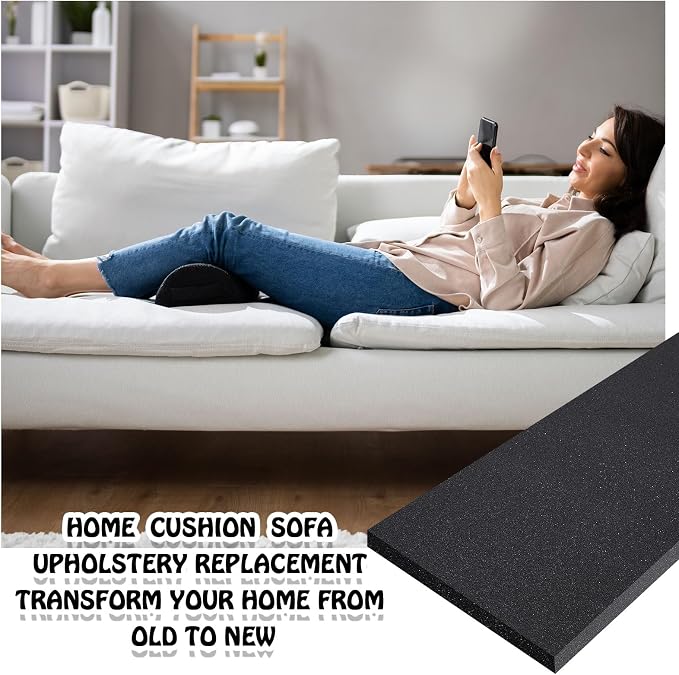 Amylove 1 Pack Polyurethane Foam 2" x 24" x 72" High Density Cushion Upholstery - Image 6