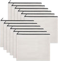 12 Pieces White Cotton Canvas Makeup Bag, Blank DIY Craft Bag by Sinzip