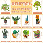 OEHPICC Needle Felting Kit, 10 Pack Plant Pot Needle Felting Starter Kit | - Image 4