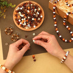 UPINS 1200Pcs Brown Pony Beads for Bracelets Jewelry Making DIY Crafts Brown - Image 4
