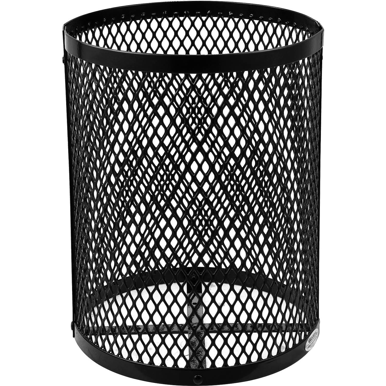 Global Industrial 36 Gallon Outdoor Steel Trash Can with Dome Lid, Plastic Liner and Anchor Kit Included, 23-1/2" Diameter x 40" H, Powder Coat Finish, Unassembled, Black