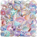 50PCS Sea Shell Stickers Aesthetic PET Conch Stickers Clamshell Pearls Decal by Unknown