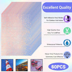 60 Sheets Holographic Laminate Sheets Clear Glitter A4 Size Vinyl Sticker Paper - Image 3