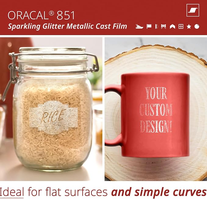 ORACAL 851 Cast Crystal Clear Metallic Sparkle Glitter Craft Film Premium - Image 3