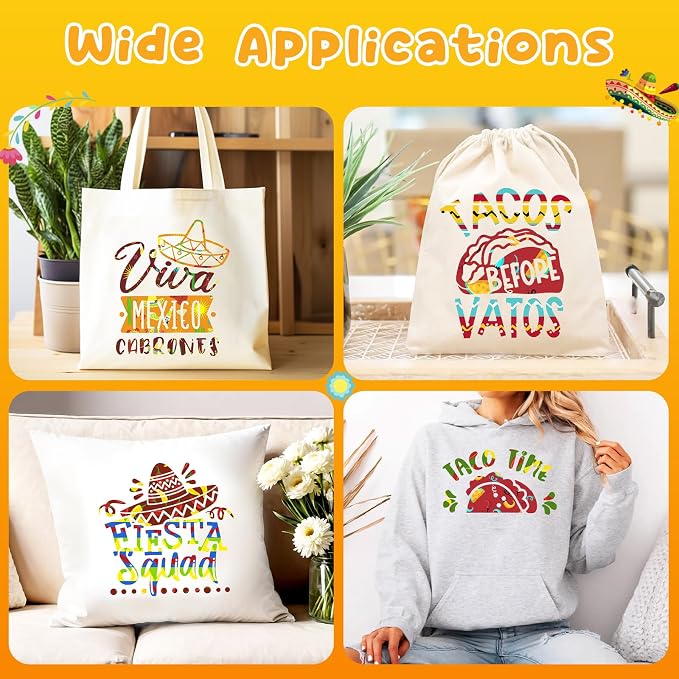 Tintnut Colorful Mexican Heat Transfer Vinyl, easy cut & weed, stretch washable - Image 6