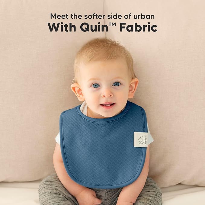 KeaBabies 8-Pack Organic Baby Bibs for Girls, Boys - Quilted Cotton Cloth Baby Drool Bibs for Drooling and Teething Toddler, Newborn, Infant, Soft & Super Absorbent (Basics)