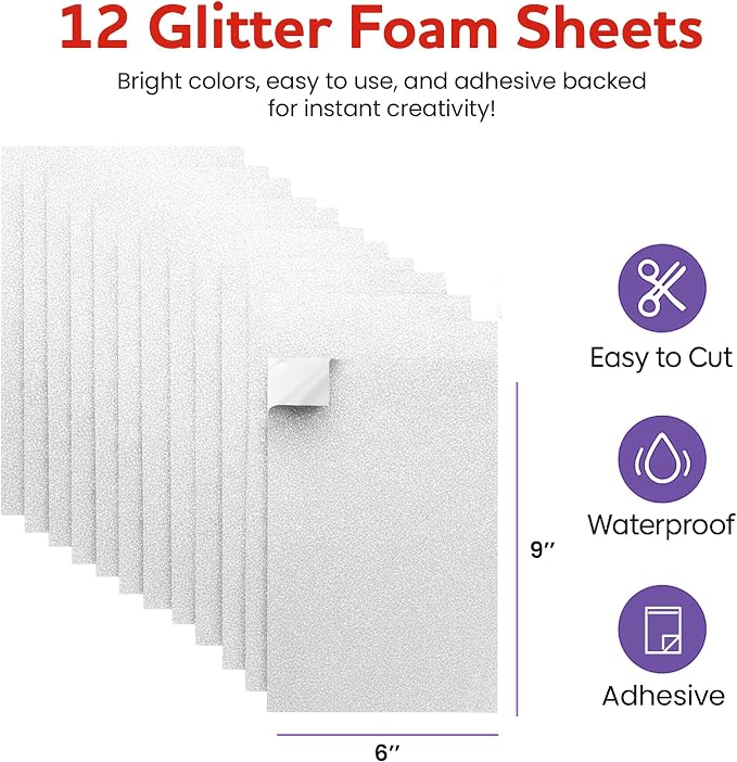 Self-Adhesive Glitter EVA Foam Sheets - Image 2