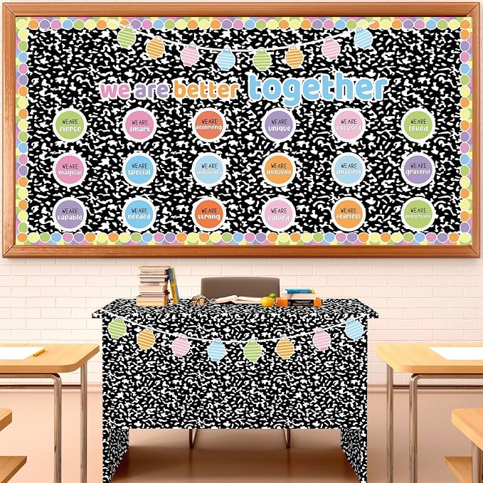 Qyeahkj Composition Bulletin Board Paper Roll Black Dot Bulletin Board - Image 3