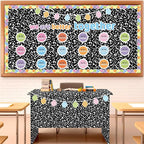 Qyeahkj Composition Bulletin Board Paper Roll Black Dot Bulletin Board - Image 3