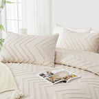 Andency Queen Comforter Set Beige, Comforters Queen Size Boho Cream Soft Warm - Image 4