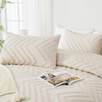 Andency King Size Comforter Set Beige, Boho Cream Soft Warm Tufted Neutral - Image 4