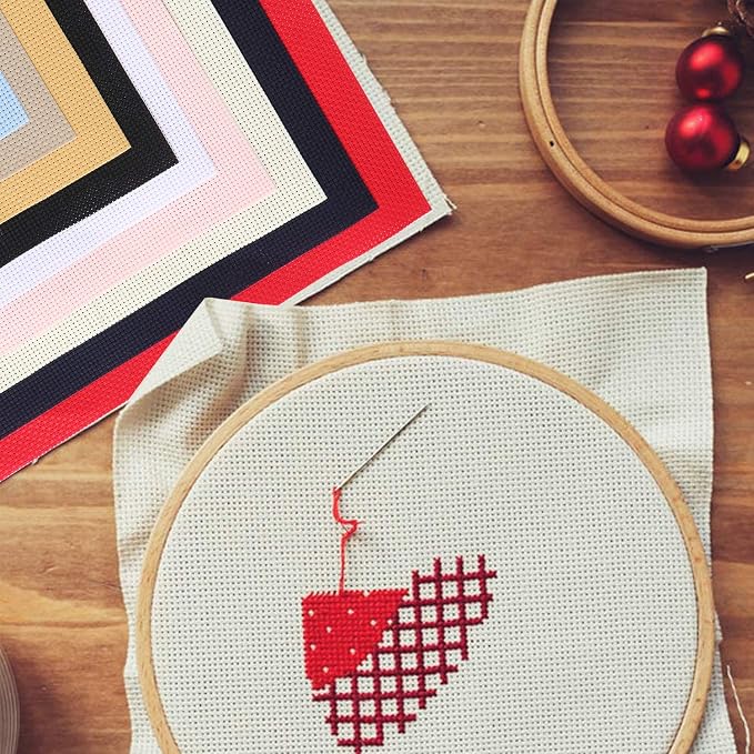 10pcs Cross Stitch Fabric DIY Cross Stitch Aida Cloth Fabric - Image 2