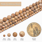 10mm Matte Picasso Jasper Bead, 15-Inch Matte Round Loose Stone Beads - Image 3