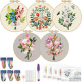 ERKOON 5 Sets Embroidery Kit for Beginners, Butterfly Cross Stitch Set for by ERKOON