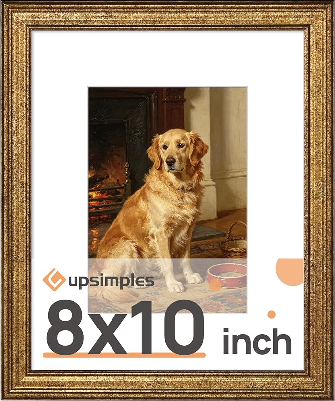 upsimples 8x10 Picture Frame, Vintage Frames Decor, Wall or Tabletop Display by upsimples