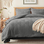 Zzlpp Queen Comforter Set 7 Pieces, Dark Grey Tufted Bed in a Bag by ZZLPP