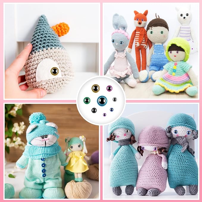 160pcs Large Safety Eyes for Amigurumi Glitter Eye for Stuffed Animals for DIY - Image 6