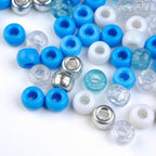1000PCS 6x9mm Blue and White Pony Beads, Kandi Beads - Image 3