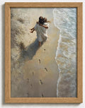 Framed Jesus Holding Woman Canvas Print.Footprints in The Sand Wall Art.Wood by YOXORDQwallart
