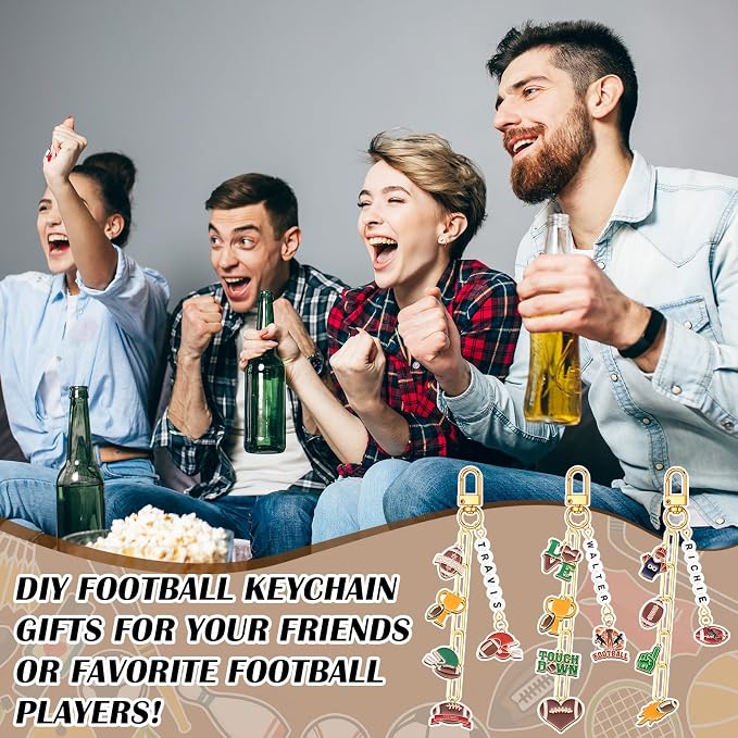 CraftyDream 558 Pcs Football Keychains Making Kit Football Charms DIY Key Chain - Image 4