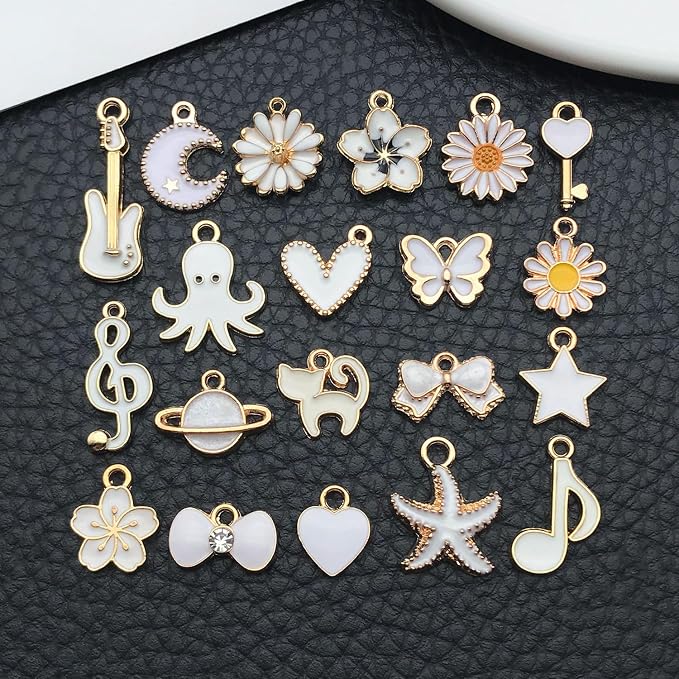 WOCRAFT 40pcs 20 pairs Assorted Enamel Bracelet Charms - Image 6